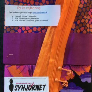 Sy-kit til stor toilettaske i lilla, pink og orange farver