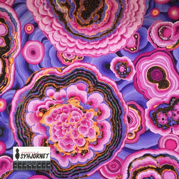 Kaffe Fassett vævet bomuld med pink og lilla marmor mønster økotex 100