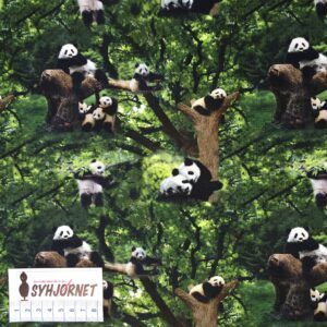 Bomuldsjersey med pandaer økotex 100
