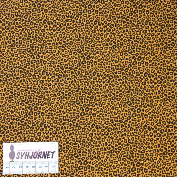 Bomuldsjersey leopardprint karry farvet økotex 100