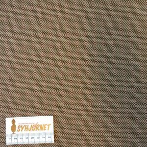 Polyester med psykedelisk mønster i beige og brune farver