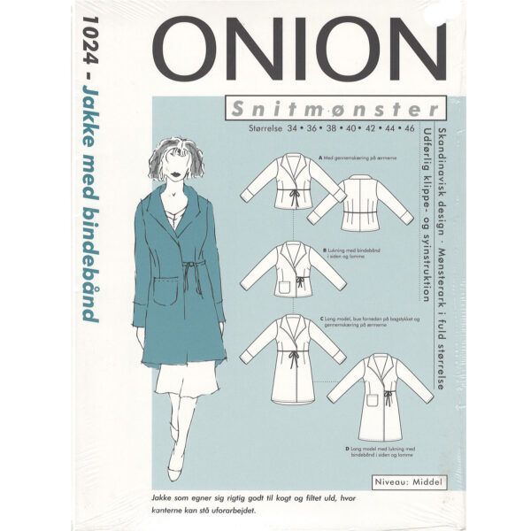 Onion 1024 jakke med bindebånd