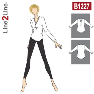 Line2Line-b1227-Skjorte med stolpelukning.