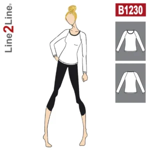 Line2Line-b1230-Raglan T-shirt - stræk.