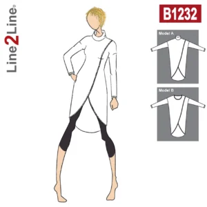 Line2Line-b1232-Bluse med dobbelt forstykke.