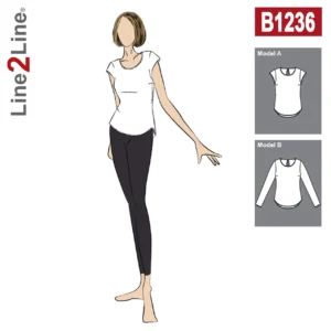 Line2Line-b1236-Bluse med slids i nakken - Fast.