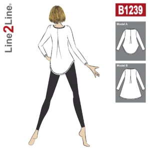 Line2Line-b1239-Bluse med wienerlæg i ryggen - stræk.