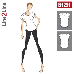 Line2Line-b1251- Bluse med flæseærme.