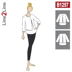 Line2Line-b1257-Dobbelt bluse med slidser - fast.