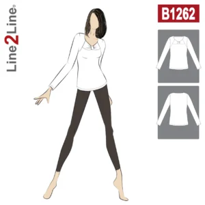 Line2Line-b1262-Bluse med knudeeffekt og delsømme