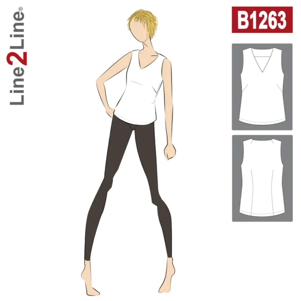 Line2Line-B1263-Top med v-hals