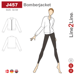 Line2Line-j457-Bomber jakke med ribkanter.