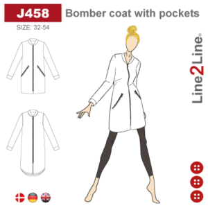 Line2Line-j458-Bomber frakke med lommer.