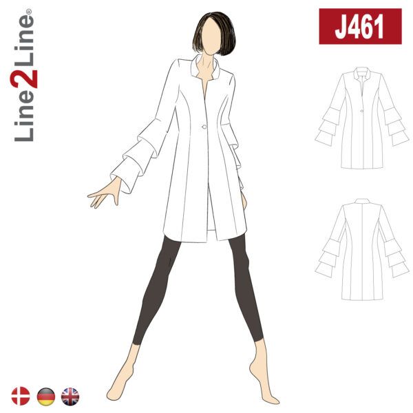 Line2Line-j461-Jakke med Volant ærmer