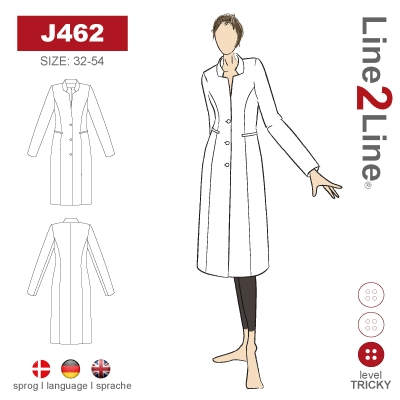 Line2Line-j462-Frakke med stående revers.