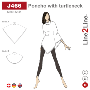 Line2Line-j466-Poncho/Sjælevarmer med krave.