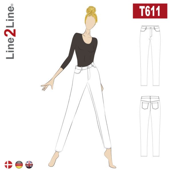 Line2Line-T611-Tætsiddende Jeans - Curvy A.