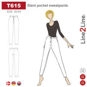 Line2Line-T615-Sweatpants med skrålomme.
