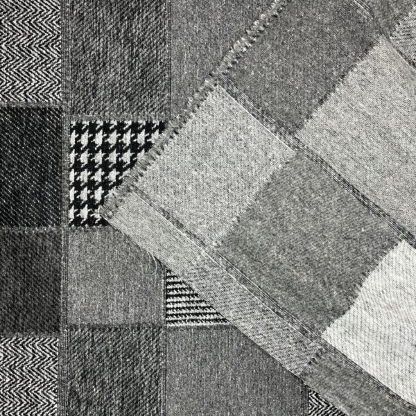 frakkestof uld polyester mønstrede firkanter