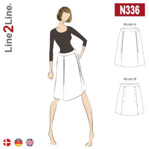 Line2Line-N336-Nederdel med to læg og lynlås.