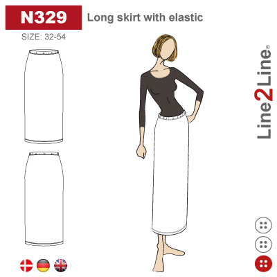 Line2Line-N329-Lang nederdel med elastik - stræk.