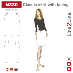 Line2Line-N330- Klassisk nederdel med belægning.