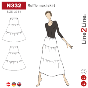 Line2Line-N332- Lang nederdel med flæser - fast.