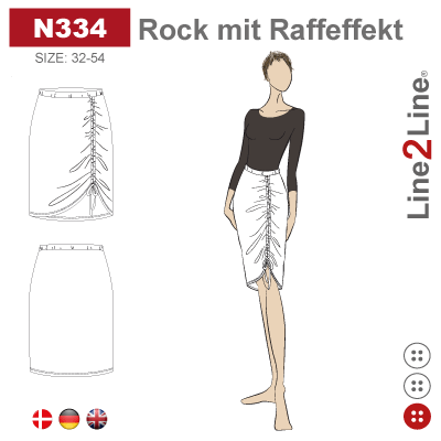 Line2Line-N334- Nederdel med rynkeeffekt - stræk.