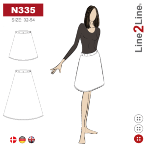 Line2Line-N335-Nederdel med elastik og A-facon.