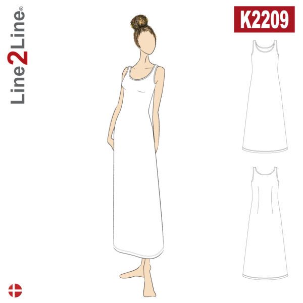Line2Line-K2209-Tank top maxi kjole