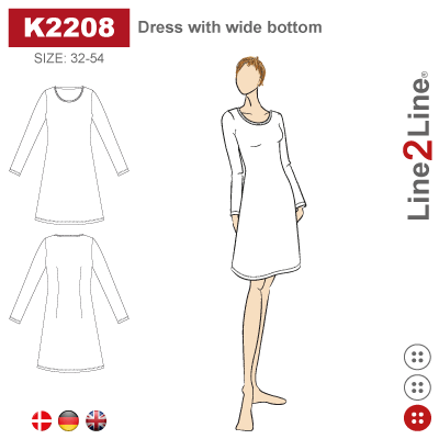 Line2Line-k2208- Kjole med vidde - stræk