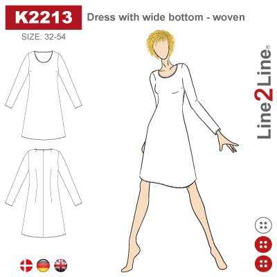 Line2Line-k2213-Kjole med vidde - fast