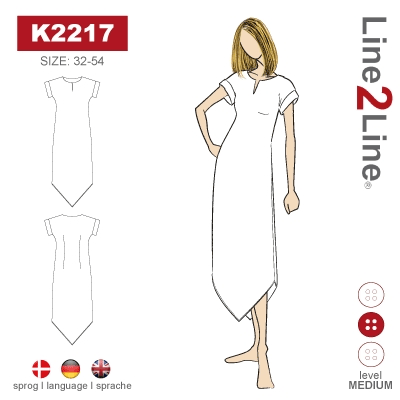 Line2Line-k2217-Kjole med slids og spidser