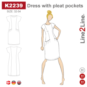 Line2Line-K2239- Kjole med læglommer - fast