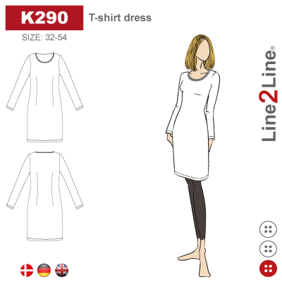 Line2Line-K290-T-shirt kjole - stræk