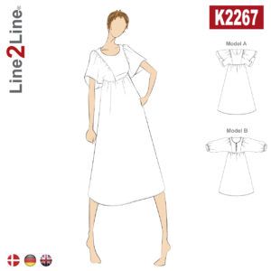 Line2Line-K2267-Empirekjole med store ærmer - fast