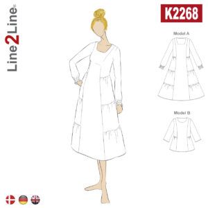 Line2Line-K2268-Husarkjole med flæser i siden - fast