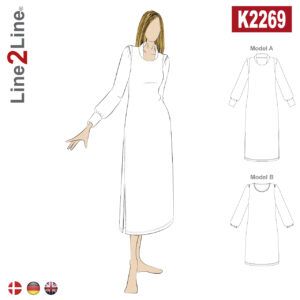 Line2Line-K2269-Kjole med pufærme og krave