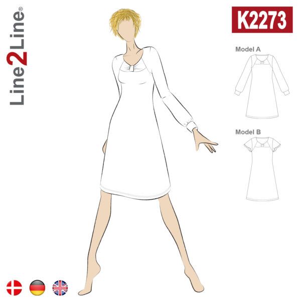 Line2Line-K2273-Kjole med knudeeffekt og vidde
