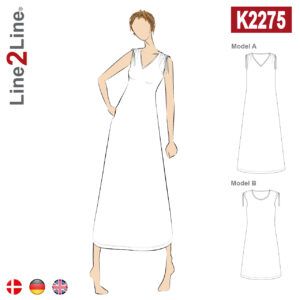 Line2Line-K2275-Kjole med rynkeeffekt på skulderen