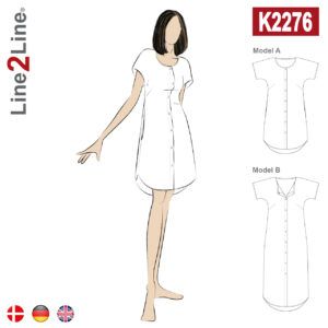 Line2Line-K2276-Kjole med knaplukning og lommer.