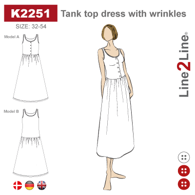Line2Line-K2251-Tank top kjole med rynk - stræk