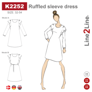 Line2Line-K2252-Kjole med flæseærmer