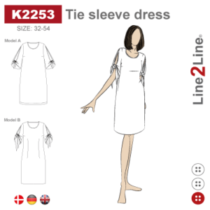 Line2Line-K2253-Kjole med bindeærmer - fast