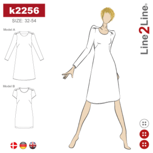 Line2Line-K2256-Kjole med epaulette ærmer - fast