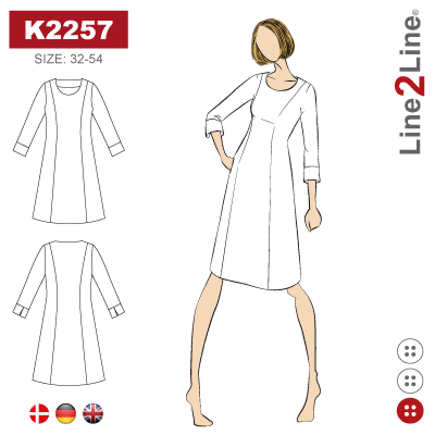 Line2Line-K2257-Kjole med husarsnit og vidde - fast