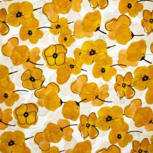 bomuld fast vævet gule valmuer blomster