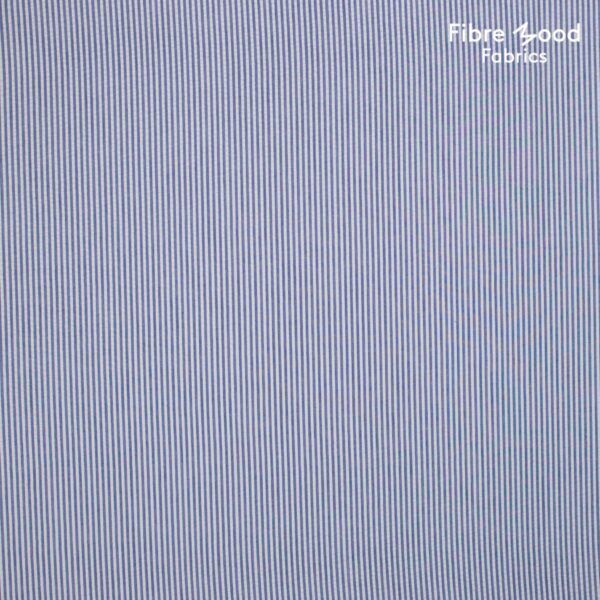 bomuld polyester fast vævet fibre mood seersucker stribet blå hvid FM311054