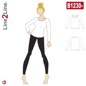 Line2Line-B1230-Raglan T-shirt - stræk - PLUS
