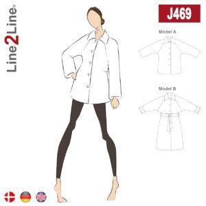Line2Line-J469-Jakke, frakke med flagermusærmer